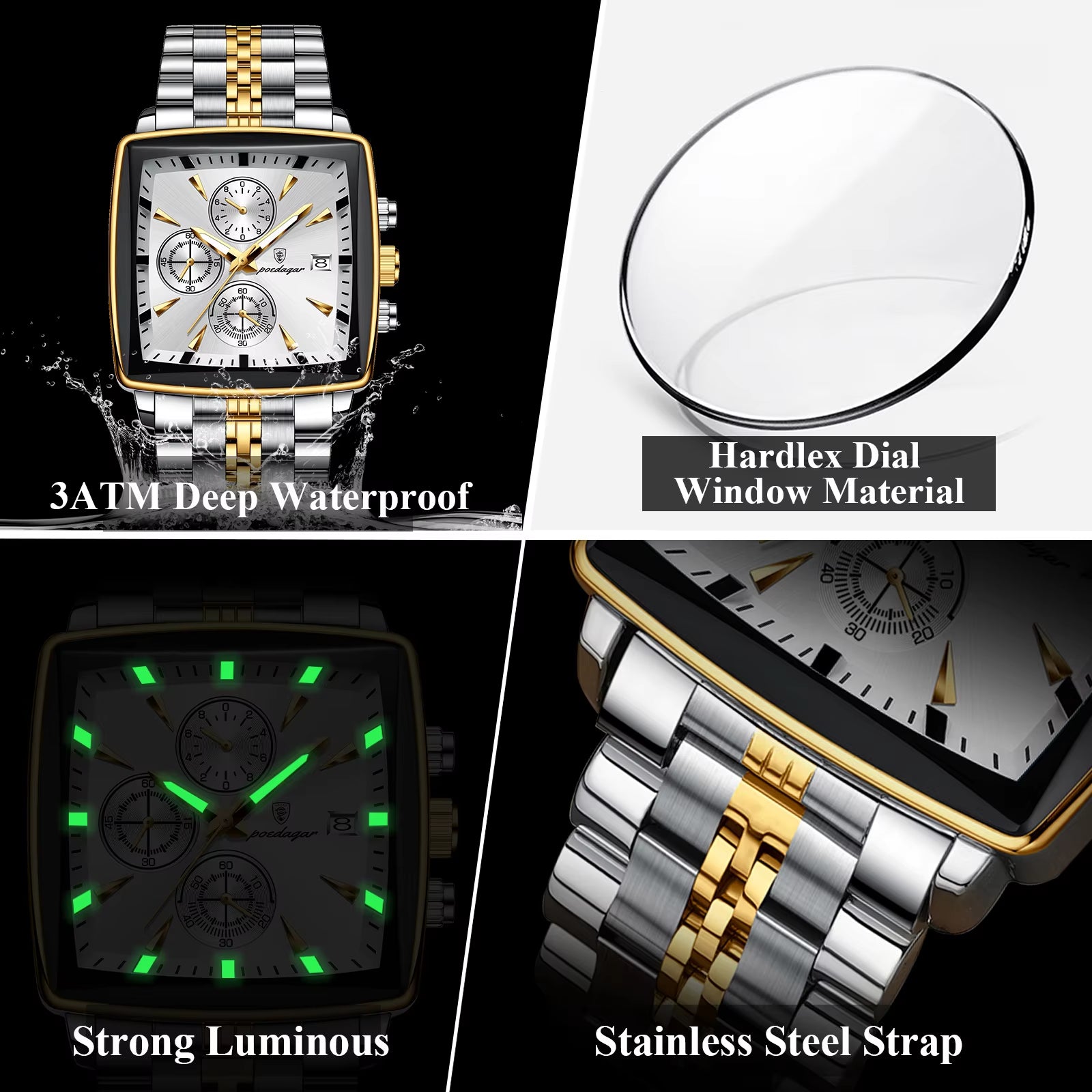  Men's Luxury  Stainless Steel Watch